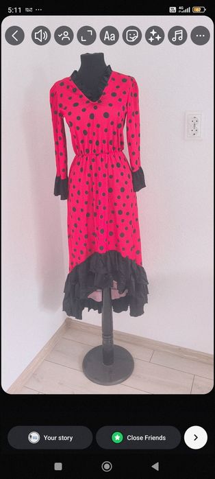 Rochie flamenco vintage carnaval S