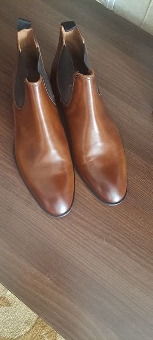 Ghete Chelsea din piele PERALSTON Made in Italy maro nr. 42