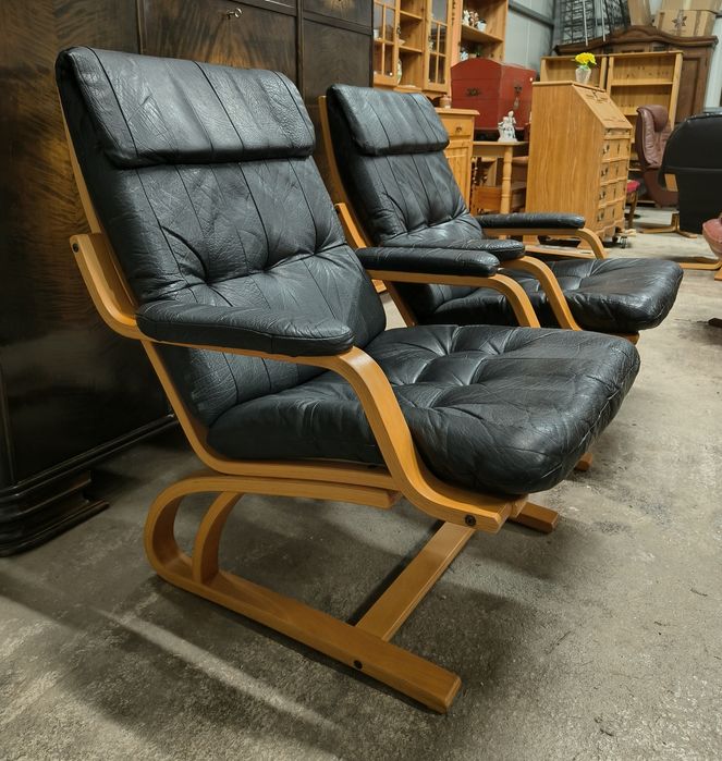 Кресло от естествена кожа внос от Дания