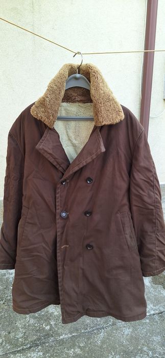 Мъжка зимна ретро шуба от соц време с подплата агнешка кожа ХL