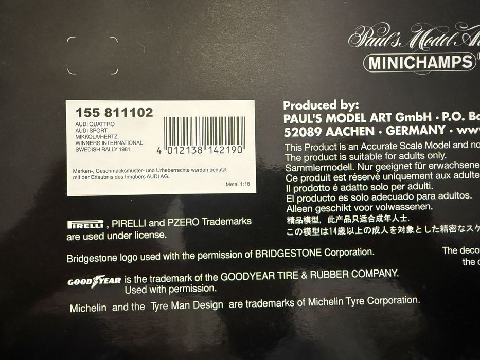 Audi Auattro MiniChamps 1:18