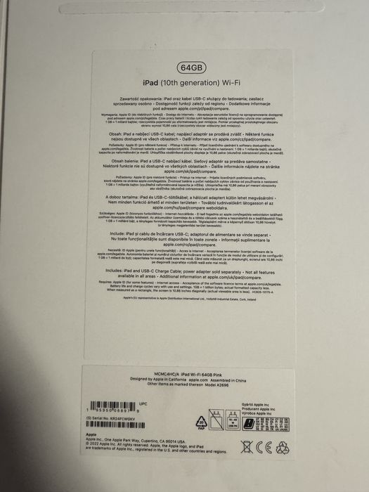 Apple Ipad 10th generation 64 GB PINK