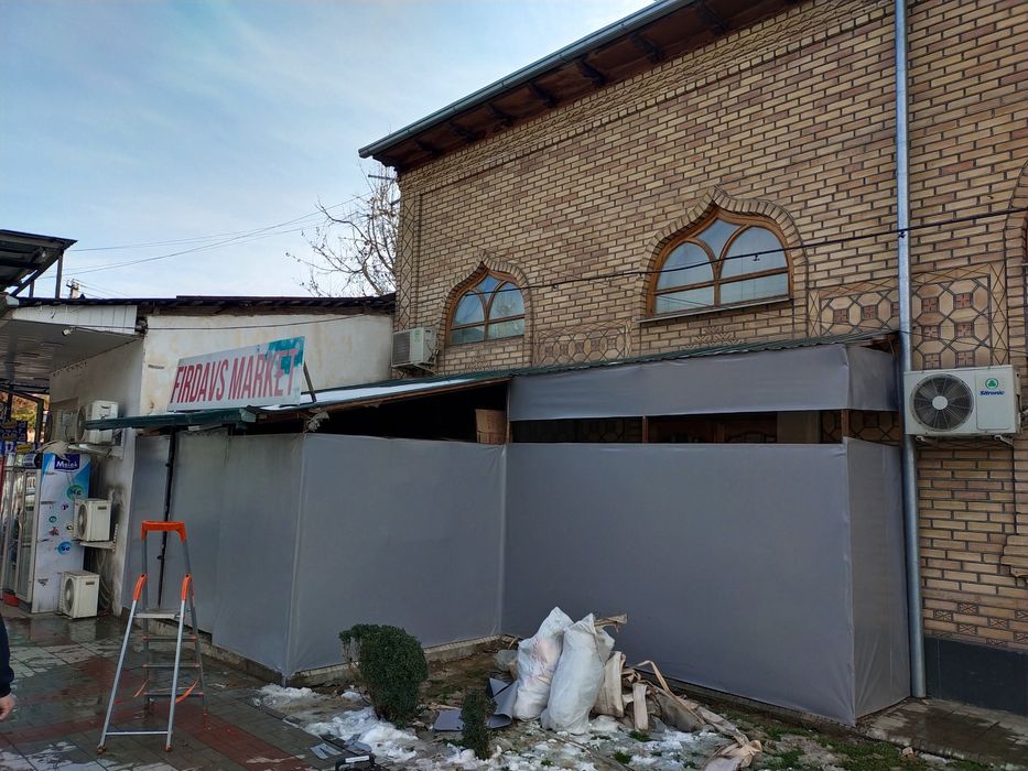 Баннер тент установка