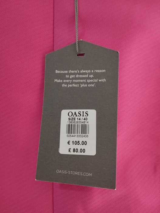 НАМАЛЕНА НА 50лв Разкошна нова миди рокля на Oasis M размер ПРОМОЦИЯ
