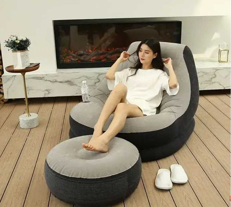 Кресло надувной-130x99x76см Intex-пуфик Эл насос и доставка бесплатно