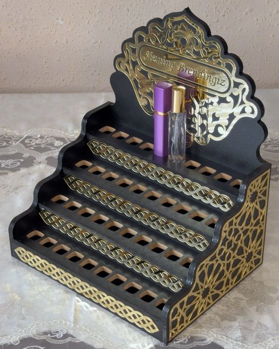 Parfum uchun MDF materialidan shkatulka atir podstavka organayzer 2