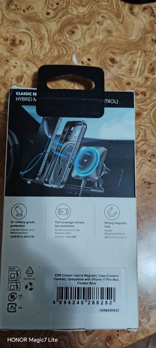 iPhone 17 Pro Max huse hibrid polymer magfit AirCushion alb clar