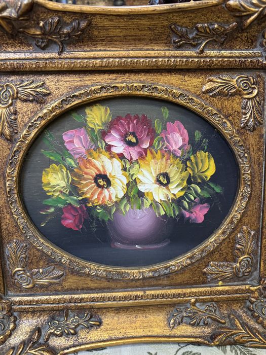 Doua tablouri deosebite - pictura in ulei, rama baroc lemn