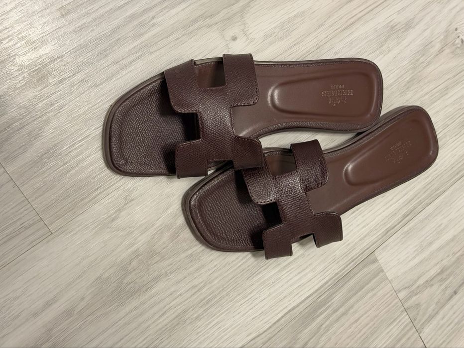 Шлепки Hermes люкс