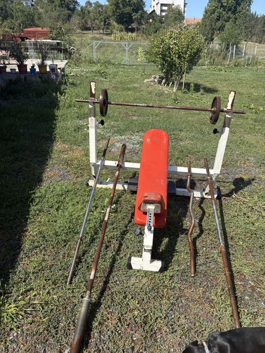 Aparat fitness multifuncțional, bancă de forță pentru bara olimpică, da și pentru gantere simple