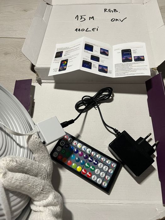 Banda Led 15m waterproof siliconata cu aplicatie telefon