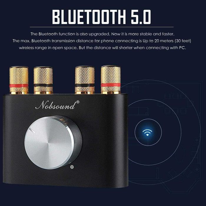 Nobsound Bluetooth 5.0 Digital Power Amplifier – HiFi стерео усилвател