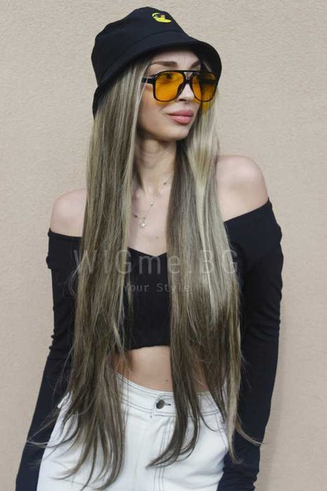 Дълга тъмноруса лейс фронт перука Зейна