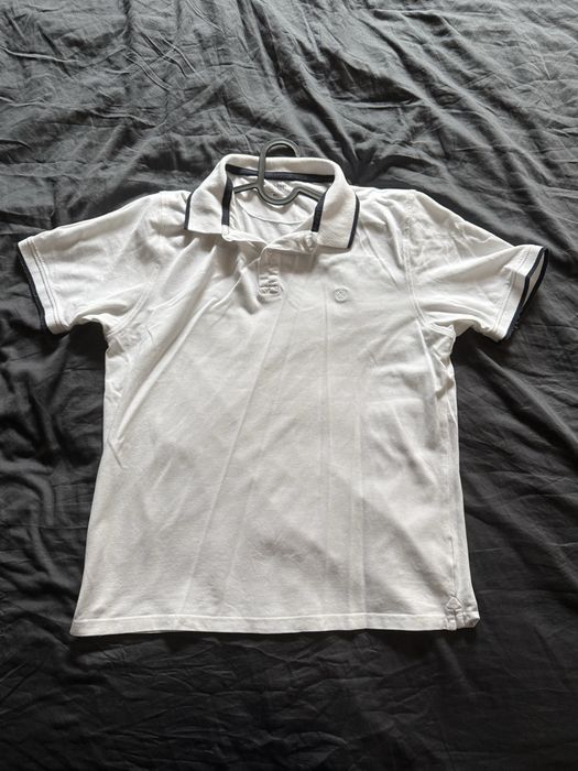 Поло тениска James Pringle, размер M – бяла с тъмносини кантове