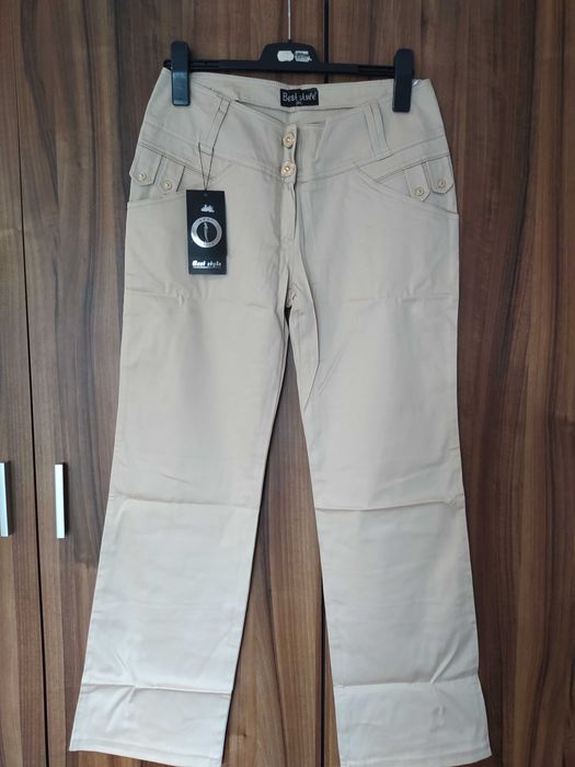 Красиви Дамски  Панталони в черно и бежово