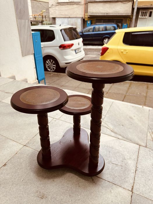 Ретро дървена поставка / цветарник – скандинавски стил, внос от Дания