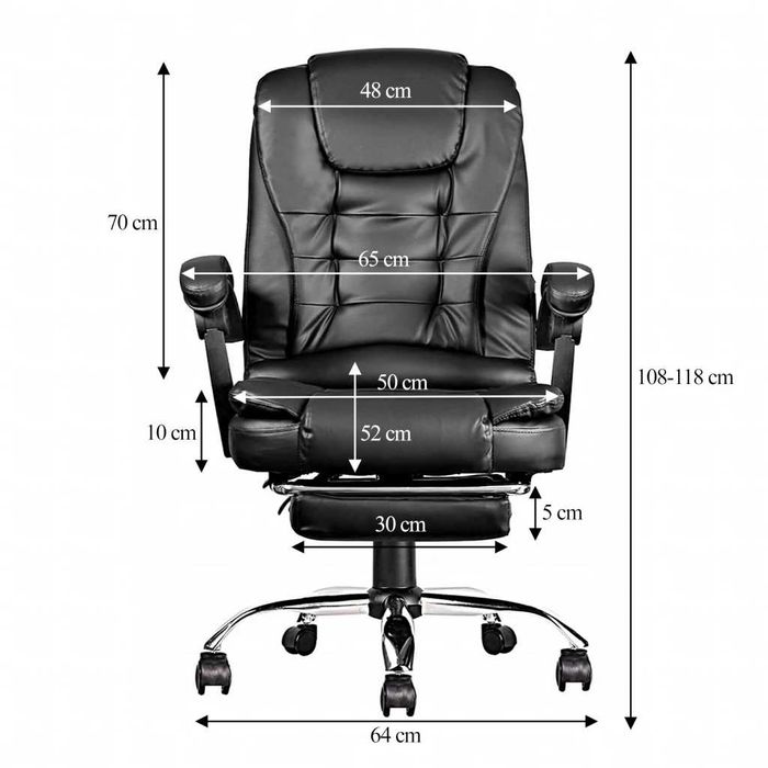 Ергономичен въртящ се офис стол с масаж и поставка за крака