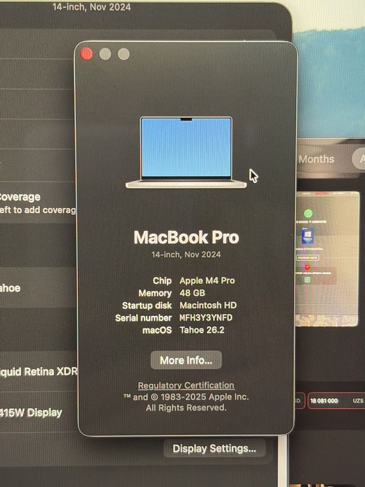MacBook Pro 14” M4 Pro (2024) 1TB 48GB Silver 20c GPU 14C CPU