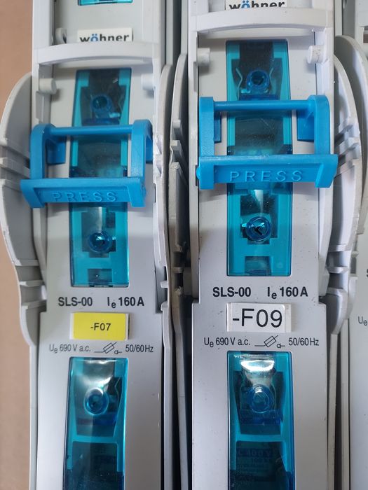Lot de siguranțe  NSX250F  10buc. NG125L C20A 8buc .SLS-160A 9buc .NH00 160A