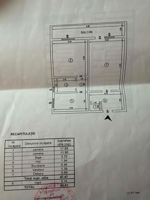 Apartament 2 camere 56 mp. Alexandru parc