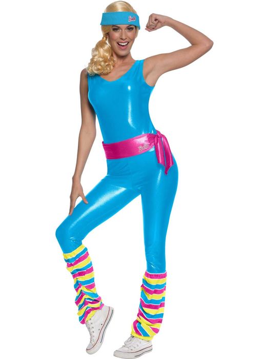 Костюм Барби фитнес (Exercise Barbie) дамски – Хелоуин Halloween, парти 80-те, карнавал, размер M, нов
