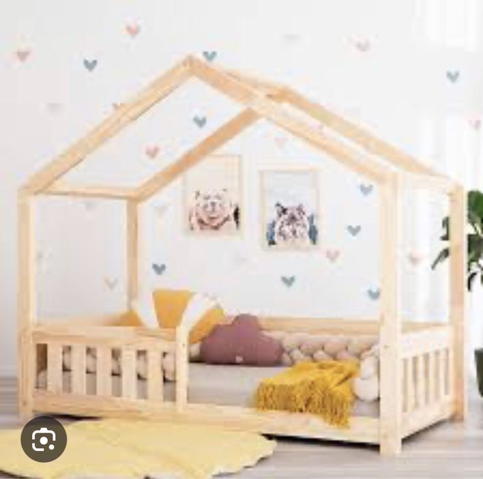 Pat/patut copii stil casuta -Montessori-Piese Mobilier