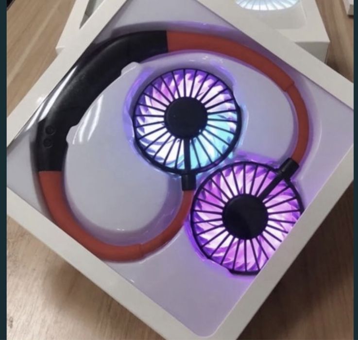 Вентилятор шейный + универсалный! Супер цена.USB led