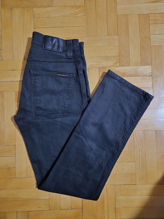 Blugi Nudie Jeans Co, Slim Jim, Dry Black Coated, Organic, Italy - 31