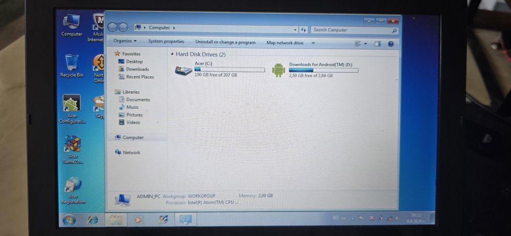 Acer Aspire One AOD255E – Windows 7 Starter, Intel Atom N455, 2GB RAM, 250GB HDD