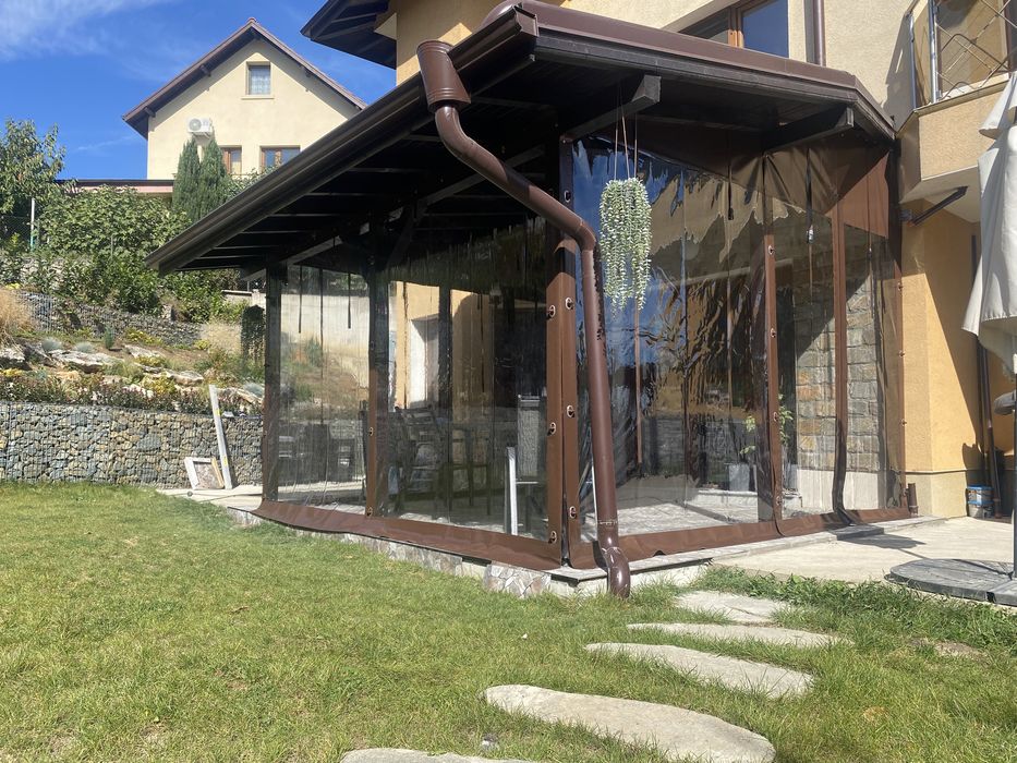 Ветроупорни заведи прегради PVC винил кристал ветробрани барбекю