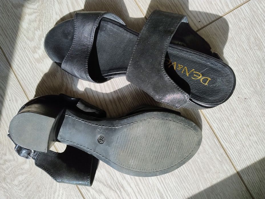 Черни, дамски сандали от естествена кожа на ДЕН-ВАС, Пещера, номер 36