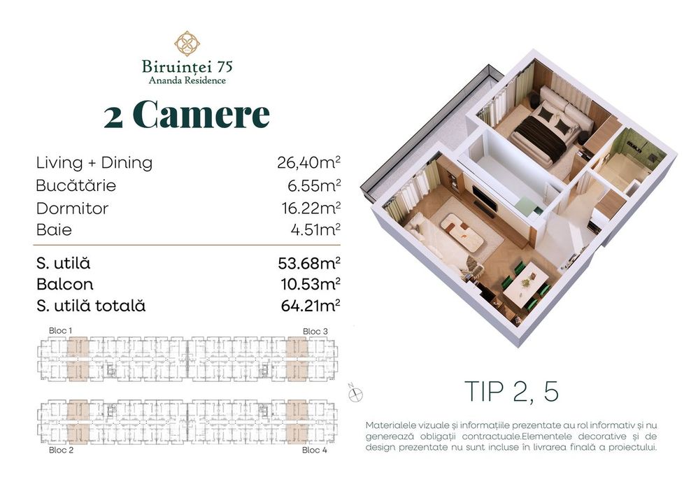 Metrou Berceni - Apartament 2 camere - Biruinței 75
