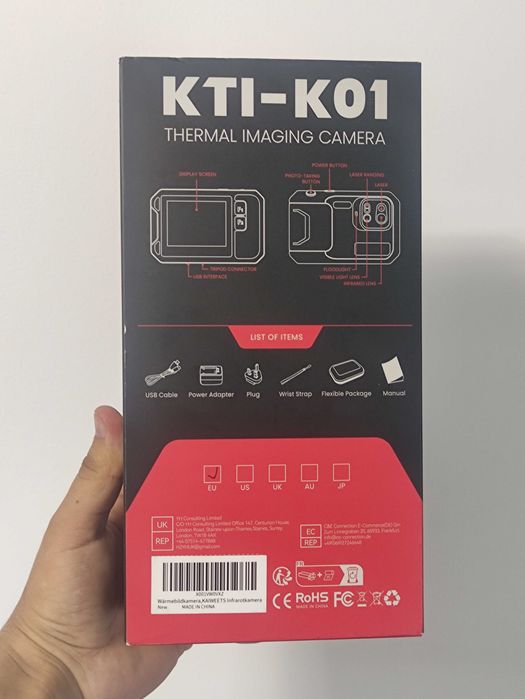 Cameră Termoviziune Profesională Kaiweets KTI-K01 – Rezoluție 256x192, Ecran Tactil 3.5", Wi-Fi, Sigilata