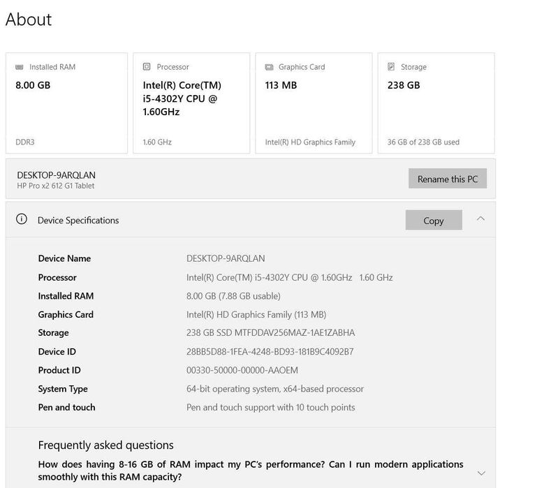 Таблет и Лаптоп 2в1 laptop HP Pro x2 612 G1 Tablet - 12.5" Full HD IPS - Core i5-4302Y 1.6Ghz/RAM 8GB/SSD 256GB /4G Модул с GPS/с писалка