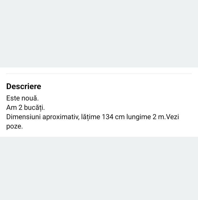 Cuvertură nouă, dețin 2 bucăți.