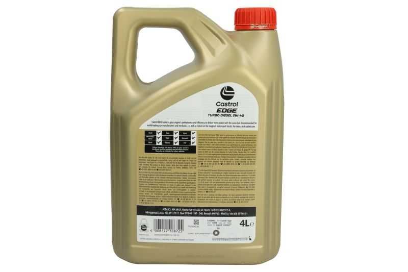 Ulei motor CASTROL EDGE Turbo Diesel 5W40, 4 Iitri, sintetic - STOC