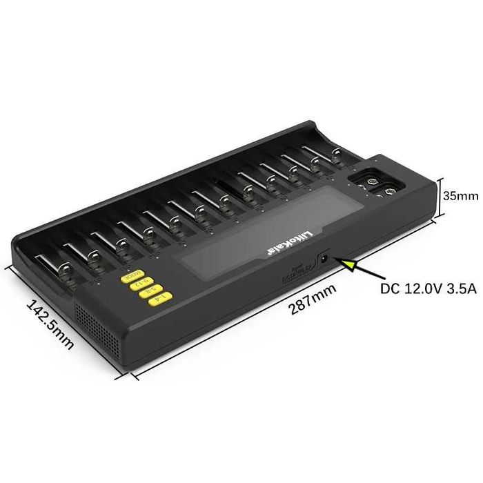 Liitokala Lii-S12 Професионално зарядно устройство за 12 батерии