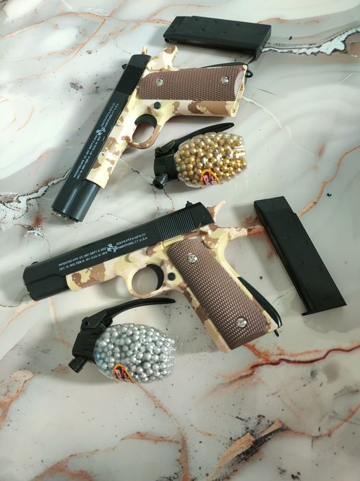 Pistol cu bile Airsoft Slide Aluminiu și ABS + Bile plastic 500buc