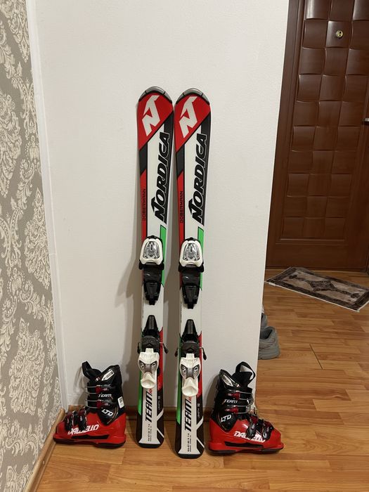 Schiuri copii 110 cm nordica cu clapari set skiuri