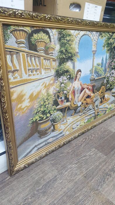 Ideal Original rasm kortina qo'lda tikilgan. Aybi yuq. 130×67 sm