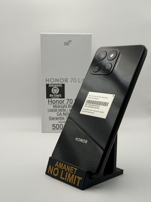 Honor 70 Lite 128GB Balck Ca Nou Garantie 12 Luni , AMANET NO LIMIT.