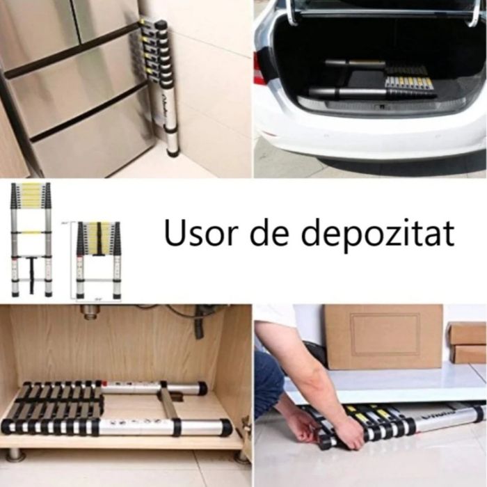 Scara premium telescopica din Aluminiu 11 Trepte,3,2 m, NOUĂ - 395 Lei