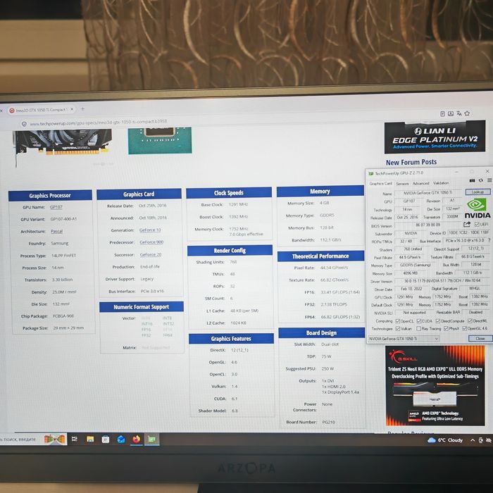 Видеокарта GTX 1050 TI