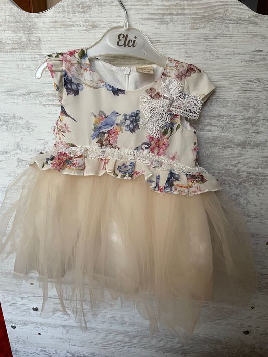 Официална бебешка рокля  с болеро 74 р-р