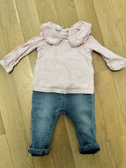 Set paltonas, blugi si bluzita marimea 68