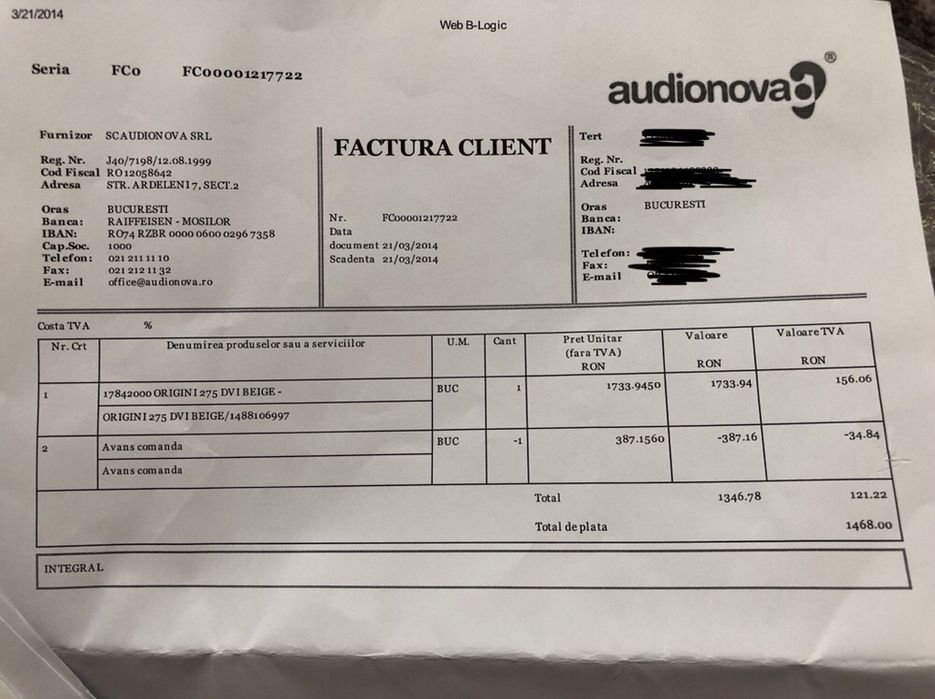 Vand set 2 aparate auditive Beltone (stanga/dreapta)