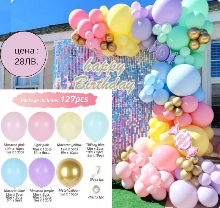 Сетове балони за арка и всякакви поводи (кръщене , рожден ден ,сватба)