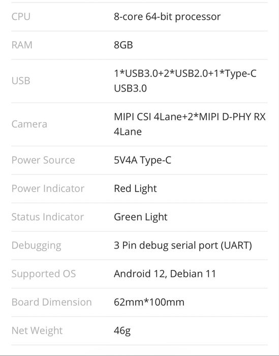 Mini computer Orange pi 5, 8GB RAM