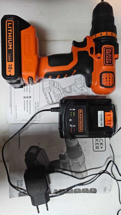 BLACK DECKER EGBL 18 H1 18V șurubelniță 2 baterii si geanta NOUA