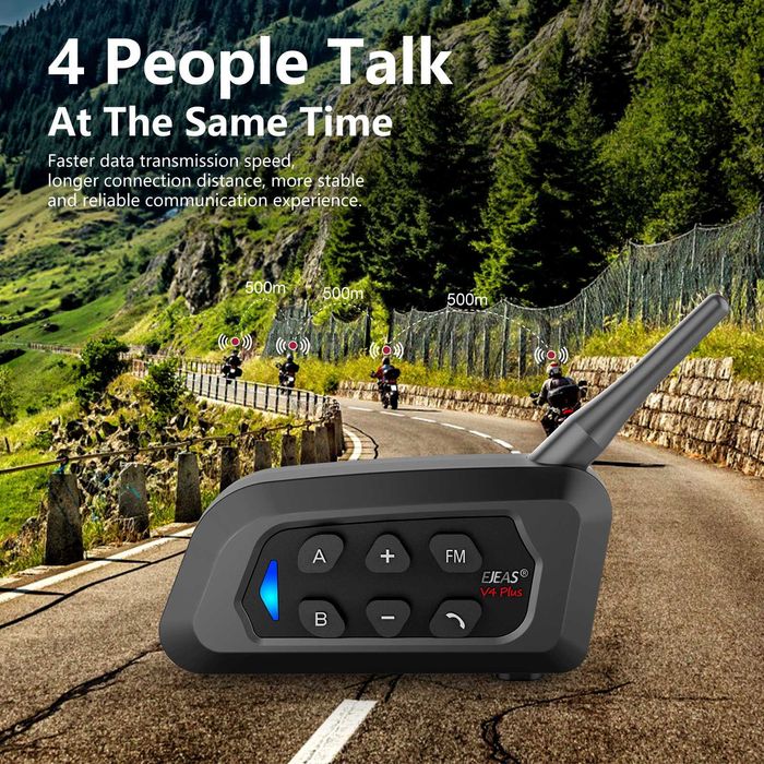 EJEAS V4 Plus  Интерком слушалка Bluetooth 1500M 4 ездача
